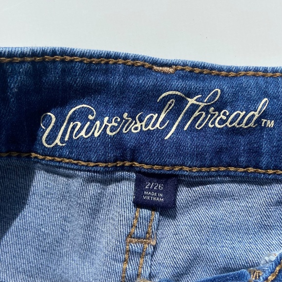 High Rise Midi Distressed Denim Shorts 2/26 - Picture 2 of 7